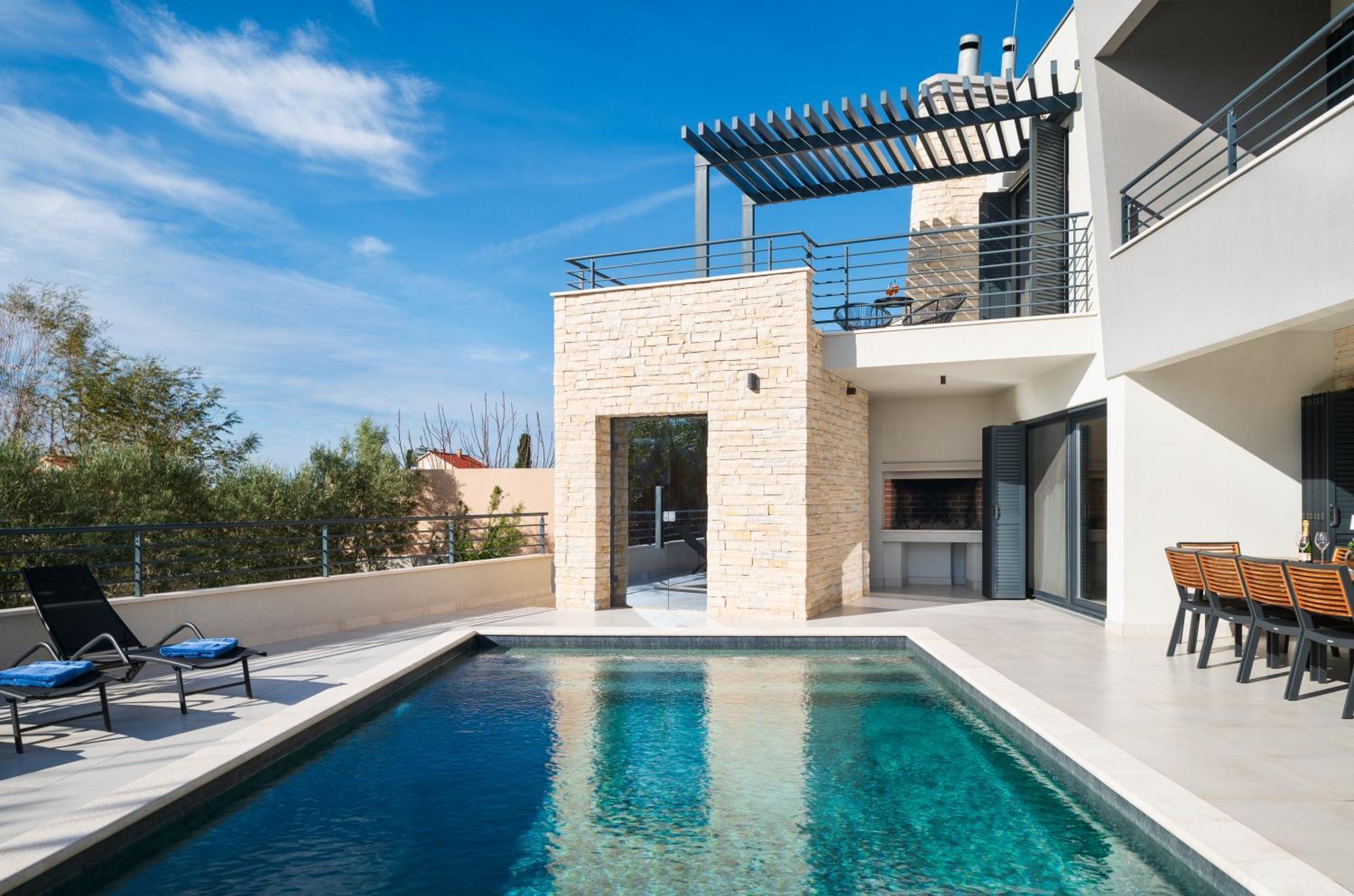 Villa Roca With Heated Pool And Sauna Privlaka  Zewnętrze zdjęcie