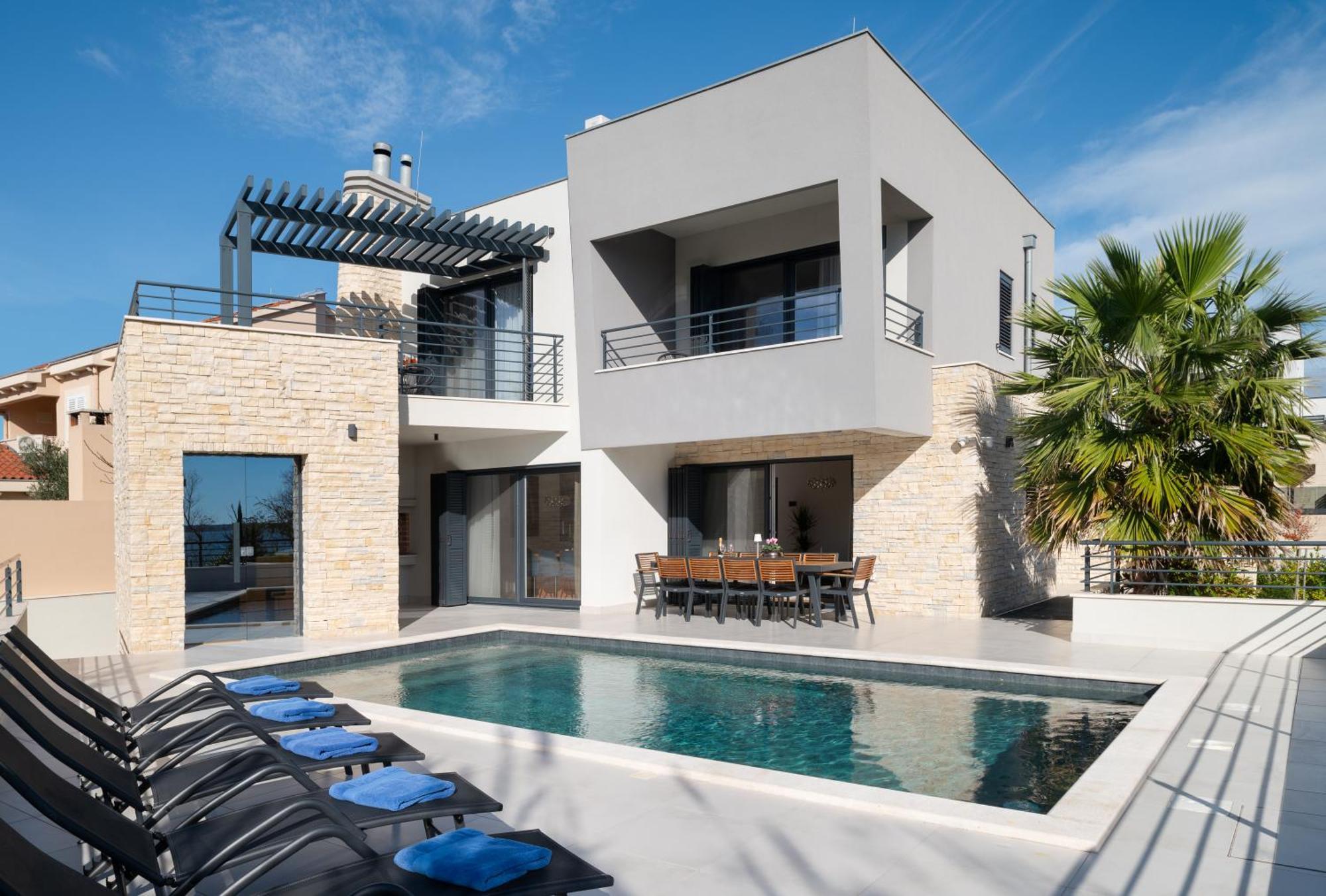 Villa Roca With Heated Pool And Sauna Privlaka  Zewnętrze zdjęcie