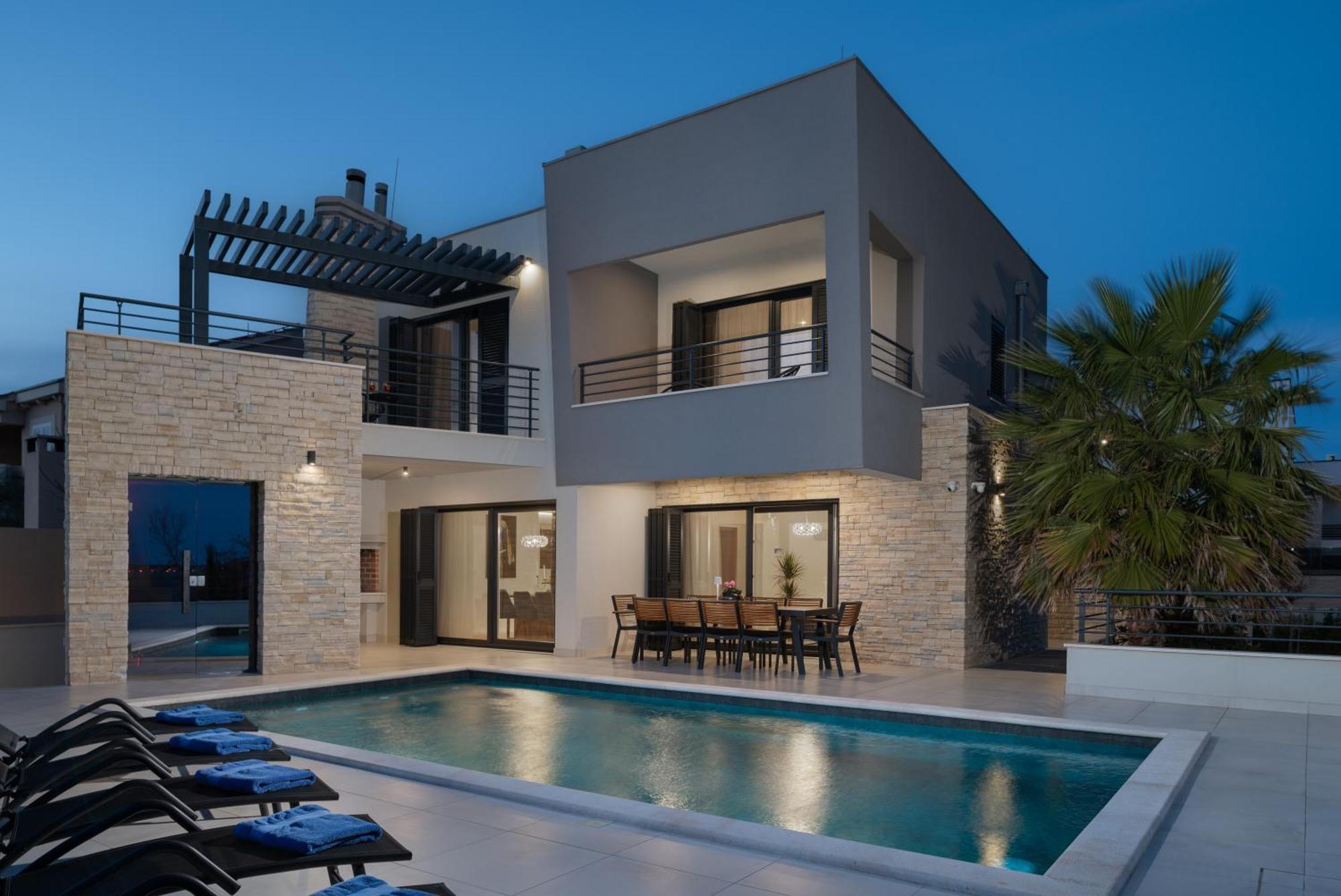 Villa Roca With Heated Pool And Sauna Privlaka  Zewnętrze zdjęcie